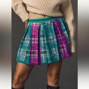 Plaid Teal and Purple Women's Skirt